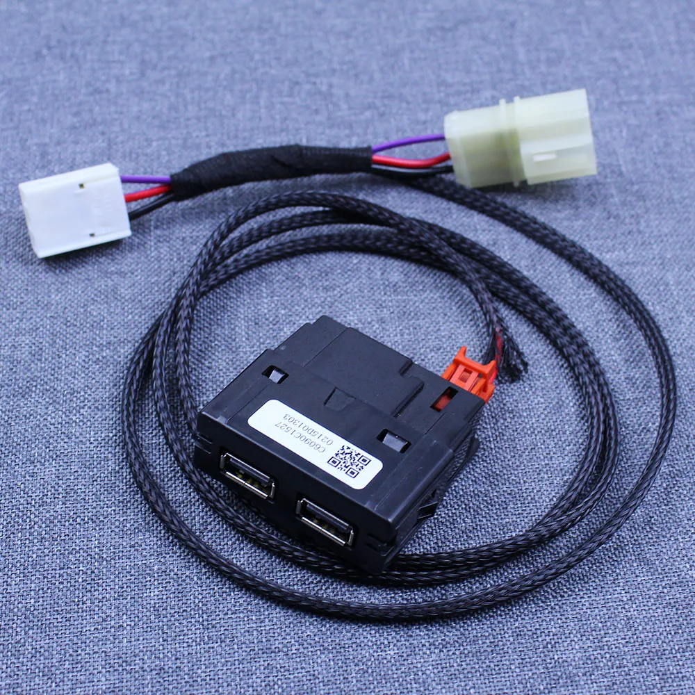 Car interior Rear Double USB Adapter Charger Socket Armerst USB Wiring Harness For VW Passat B8 Golf 7 Polo Tiguan 2 MK2