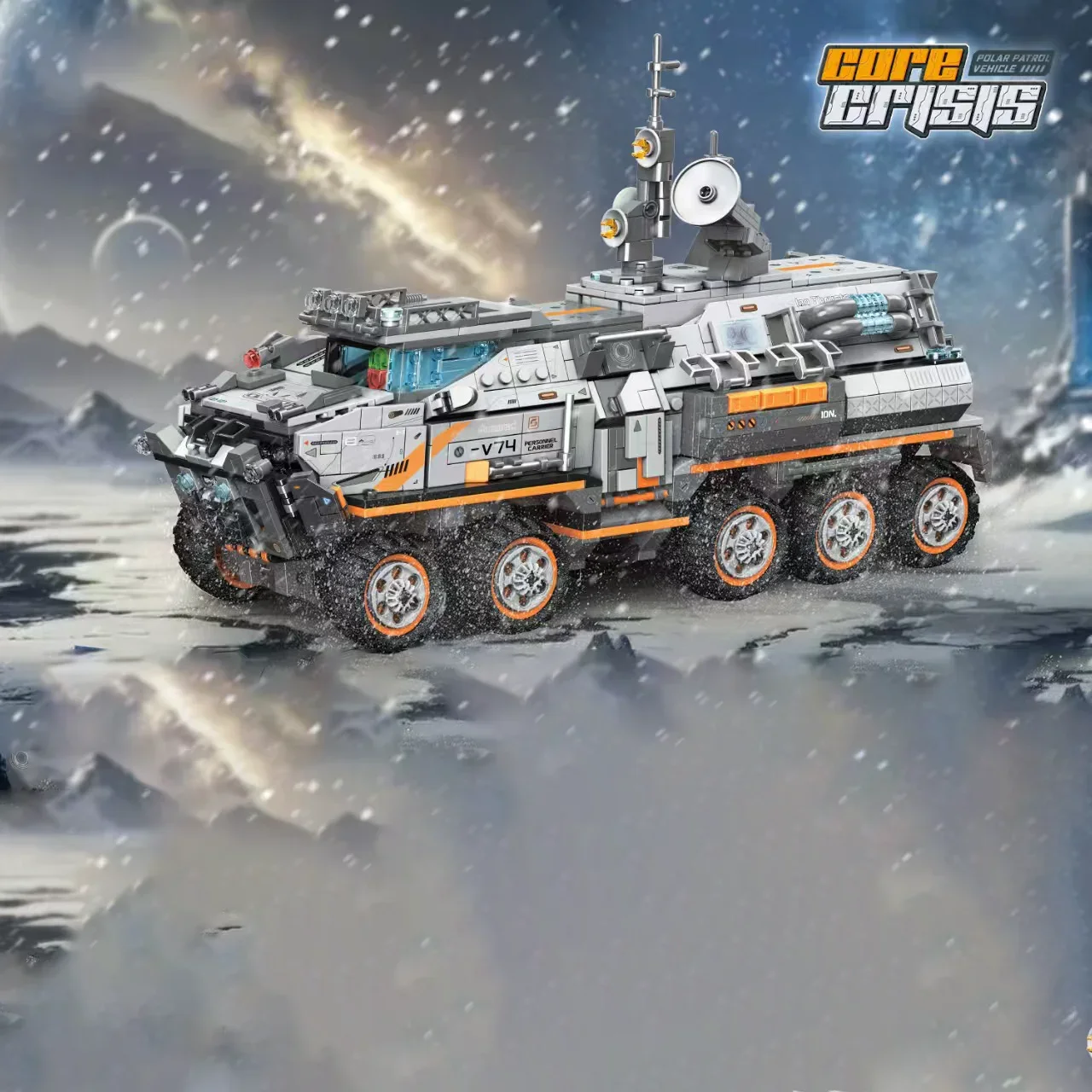 1485pcs Steel Rhinoceros Heavy Armor Vehicle And Polar Exploration Car NO.983003~4 Model Assembly Blocks for Scientific Research