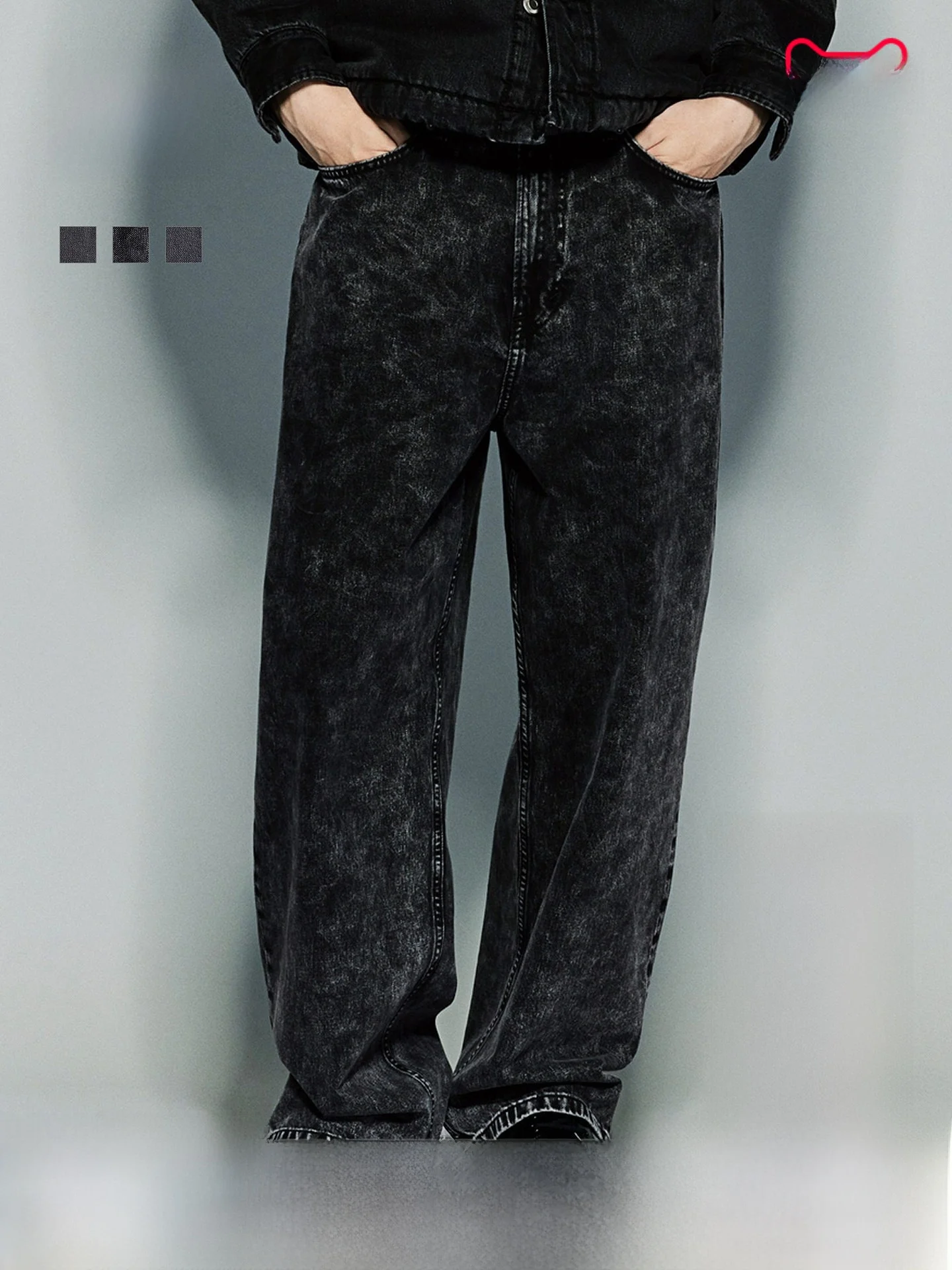 

H&M мужские джинсы свободного кроя, зимние простые хлопковые повседневные брюки со средней талией на молнии, молодежные модные удобные дышащие брюки