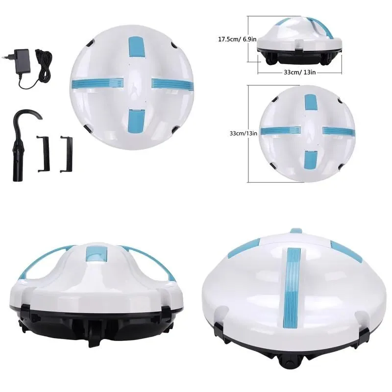 Wireless Robotic Pool Cleaner Automatic Vacuum for Aboveground Inground Pools EU Plug