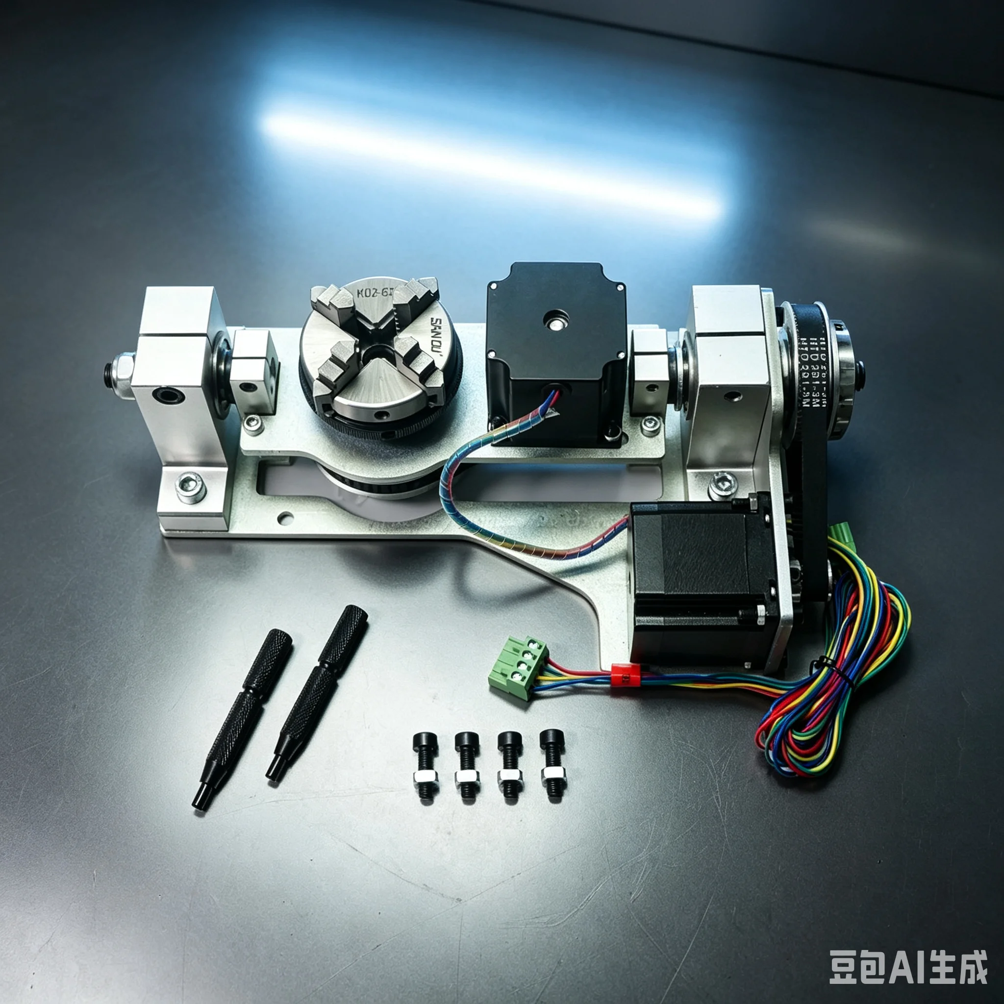 CNC Router Engraving Cutting Machine Use 5th Axis A B Aixs Rotary Axis Center Height 55MM 4 Jaw Chuck 60mm 5 Axis for Wood Carve