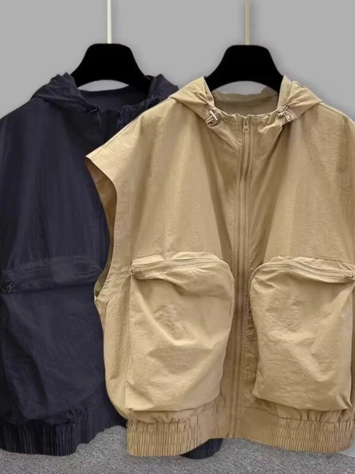 

Lightweight Qui-Dry Outdoor Workwear Vest Men's Summer Trendy Loose Svel Hooded Se Vest Top Thin Fabric Military ...