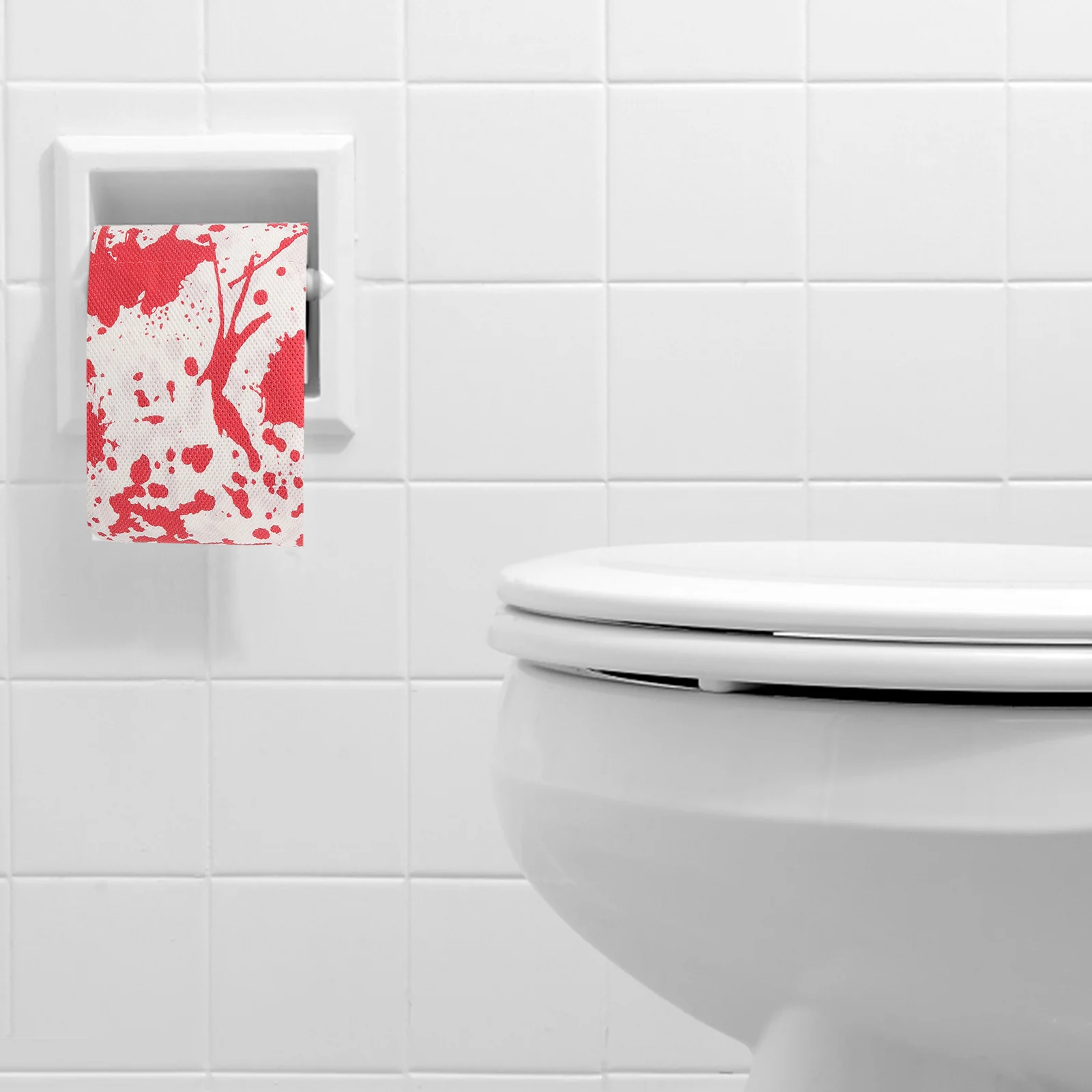 

Bloody Palm Red Tissue Paper Halloween Toilet Bathroom Props Printed Colored for Decorative Child Decoration