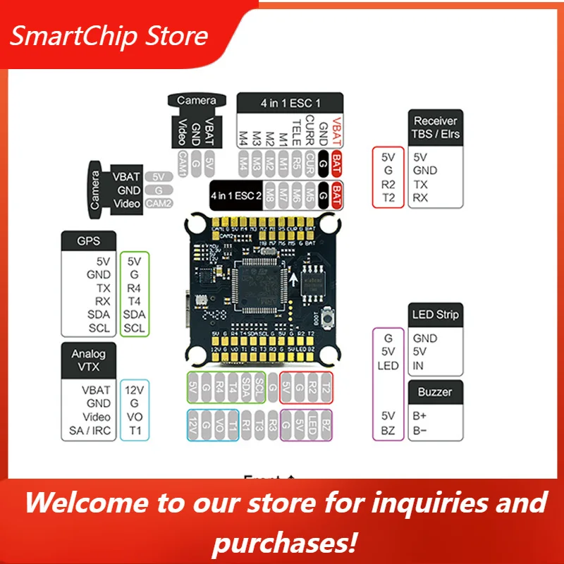 SmartChip80A 100A ESC For ARGUS-PRO ECO F722 Stack 8S With Heat Dissipating Aluminum Parts 8Bit / 32Bit For Axisflying 15inch FP