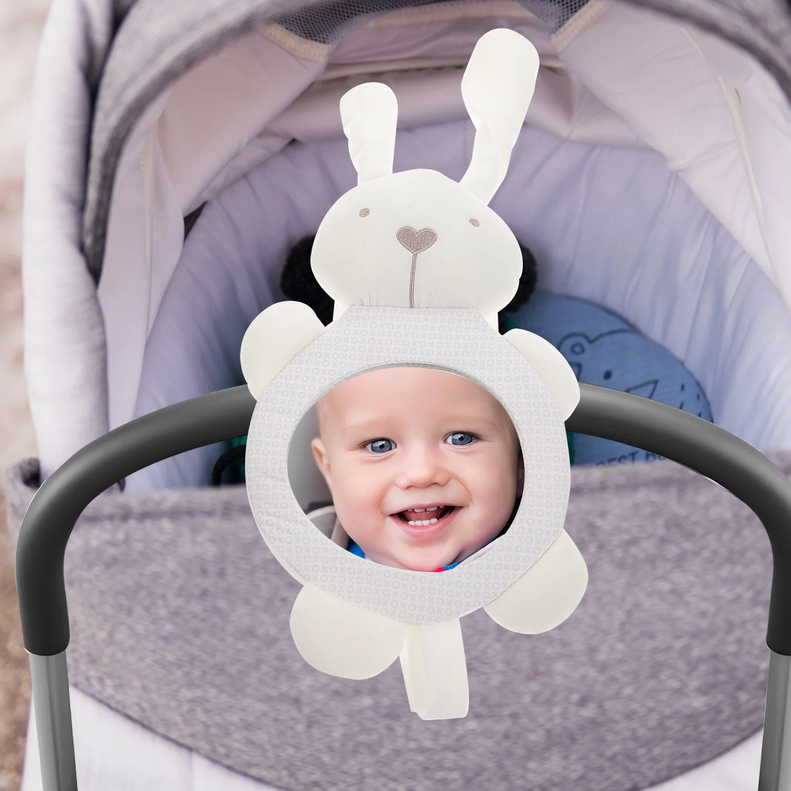 

Baby Car Mirror Cartoon Bunny Durable Rear Facing Mirror for Baby Seats Backseat Safety Seats Mirrors Rear Facing Infant