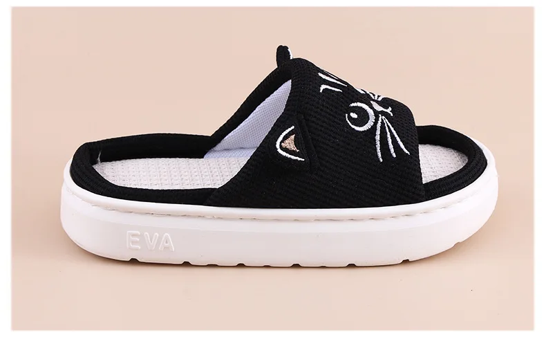 EVA Platform Slippers Women Home Flat Spring Summer Cat Cartoon Designer Shoes Girls Indoor Slides Soft Non-Slip Floor Open Toe