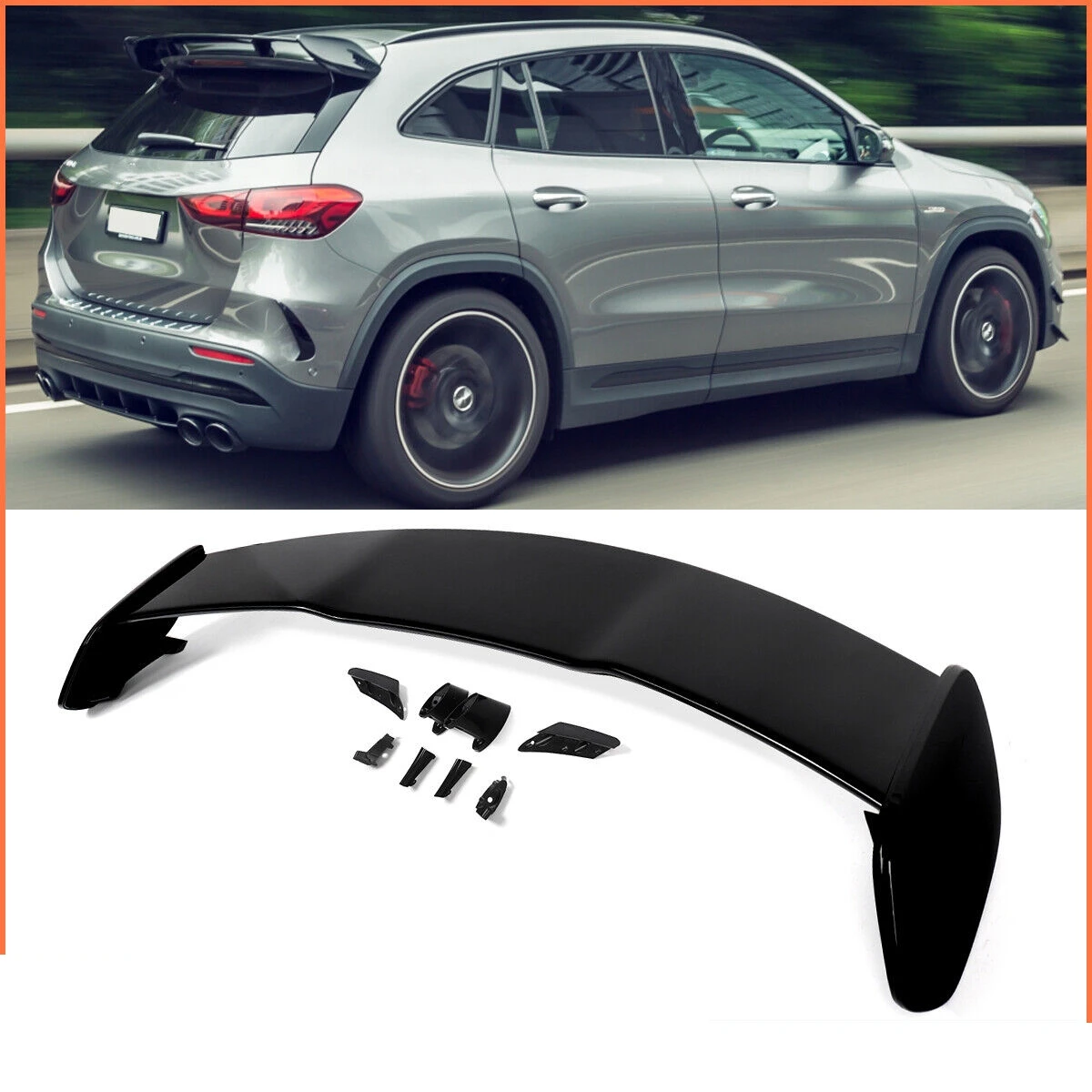 

Gloss Black Roof Spoiler Wing For Mercedes-Benz GLA H247 GLA200 GLA250 2020-up