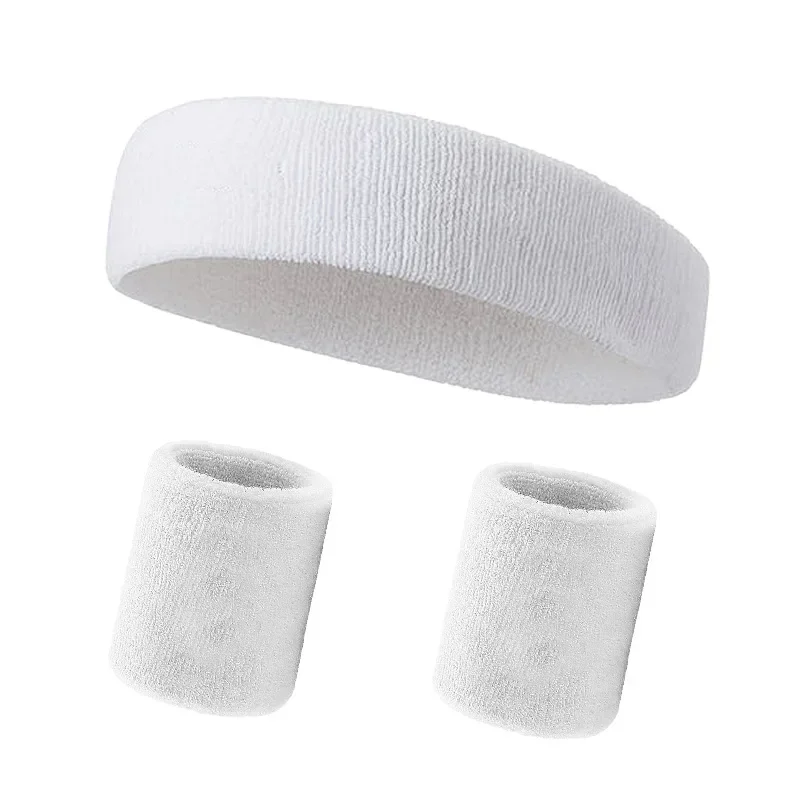 3PCs/set Mens Sports Headband Sweatband Stretch Elastic Outdoor Sport Sweat Headband Wristband Women Gym Running Tennis Headwrap