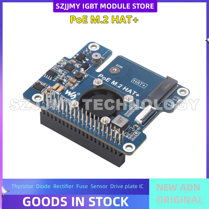 Raspberry Pi 5 PCIe Ke M.2 Antarmuka NVMe Protokol PoE Ethernet Papan Ekspansi Topi + Kipas Pendingin Baru Asli Dalam Stok