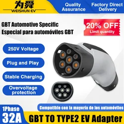 GBT to Type 2 EV Adaptor IEC 62196 To GB China Standard Cars Charge Converter Adapter 32A EV Charging Adapter 220v