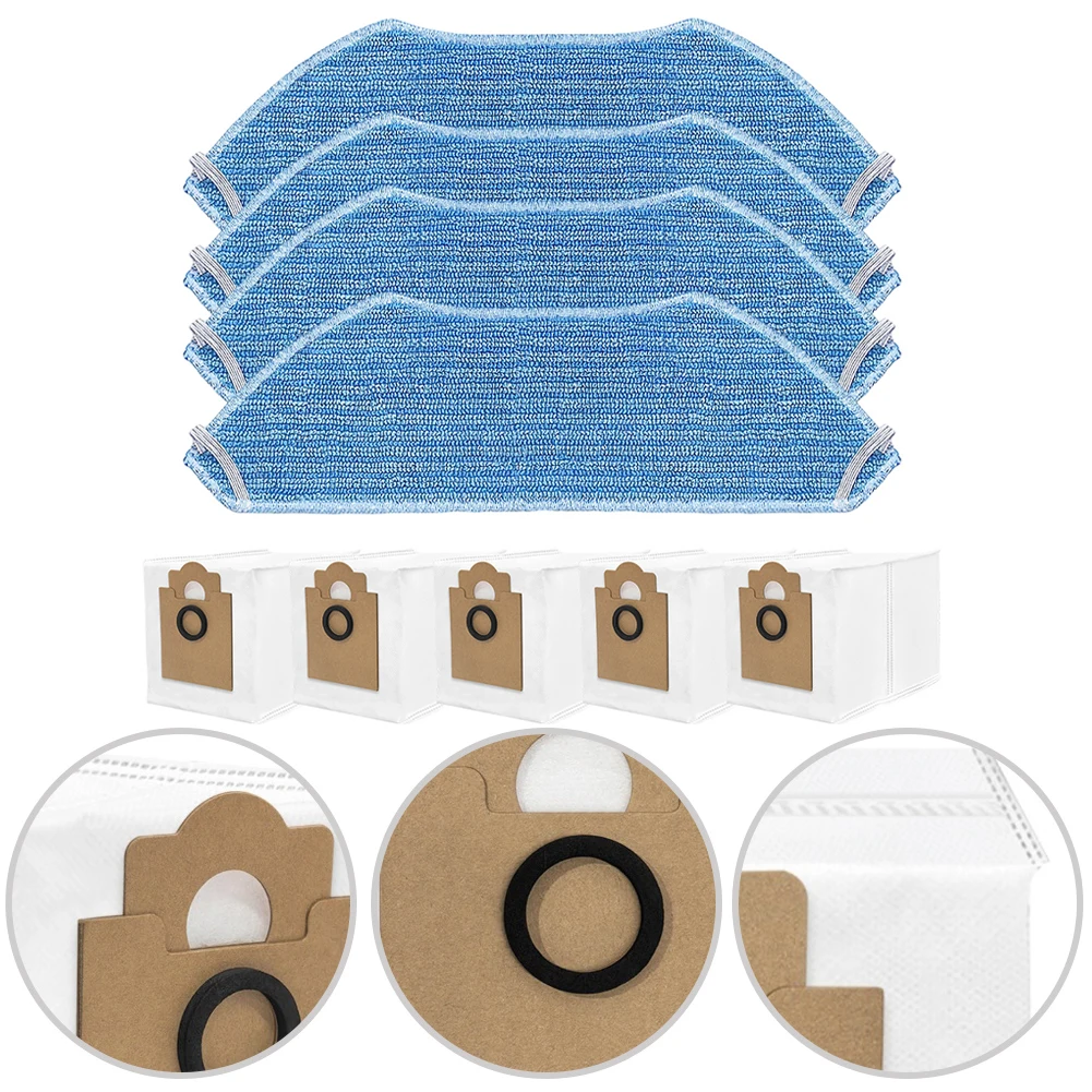 

1 Set Cleaner Mop Cloths And 5 Dust Bags For-Lefant M2Pro / M2SPro Robot Vacuum Cleaner Accessories Mop Pads Dust Bags Kit