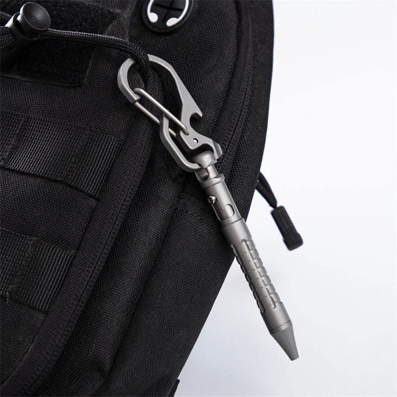 mini titanium alloy tactical pen gun bolt key buckle pen multifuncional pocket edc keychain caneta de escrita ferramenta de quebra de janela 01