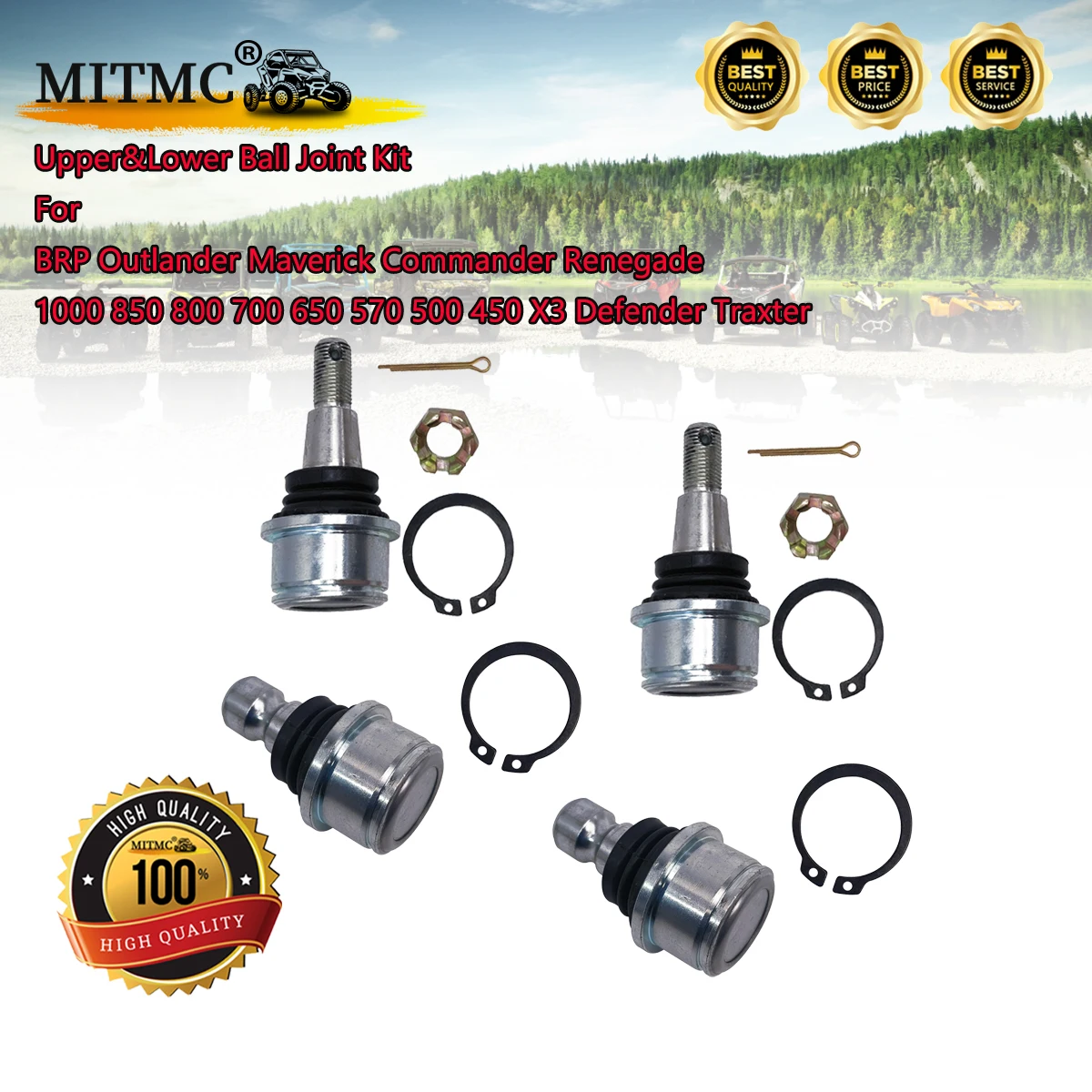 

Upper&Lower Ball Joint Kit For BRP Outlander Maverick Commander Renegade 1000 850 800 700 650 570 500 450 X3 Defender Traxter