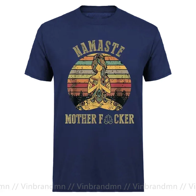 Vintage Namaste Mother Explicit Funny T-shirt for man T Shirt Men Yoga Peace Tshirt Men Cotton Tees Tops Harajuku Shirt