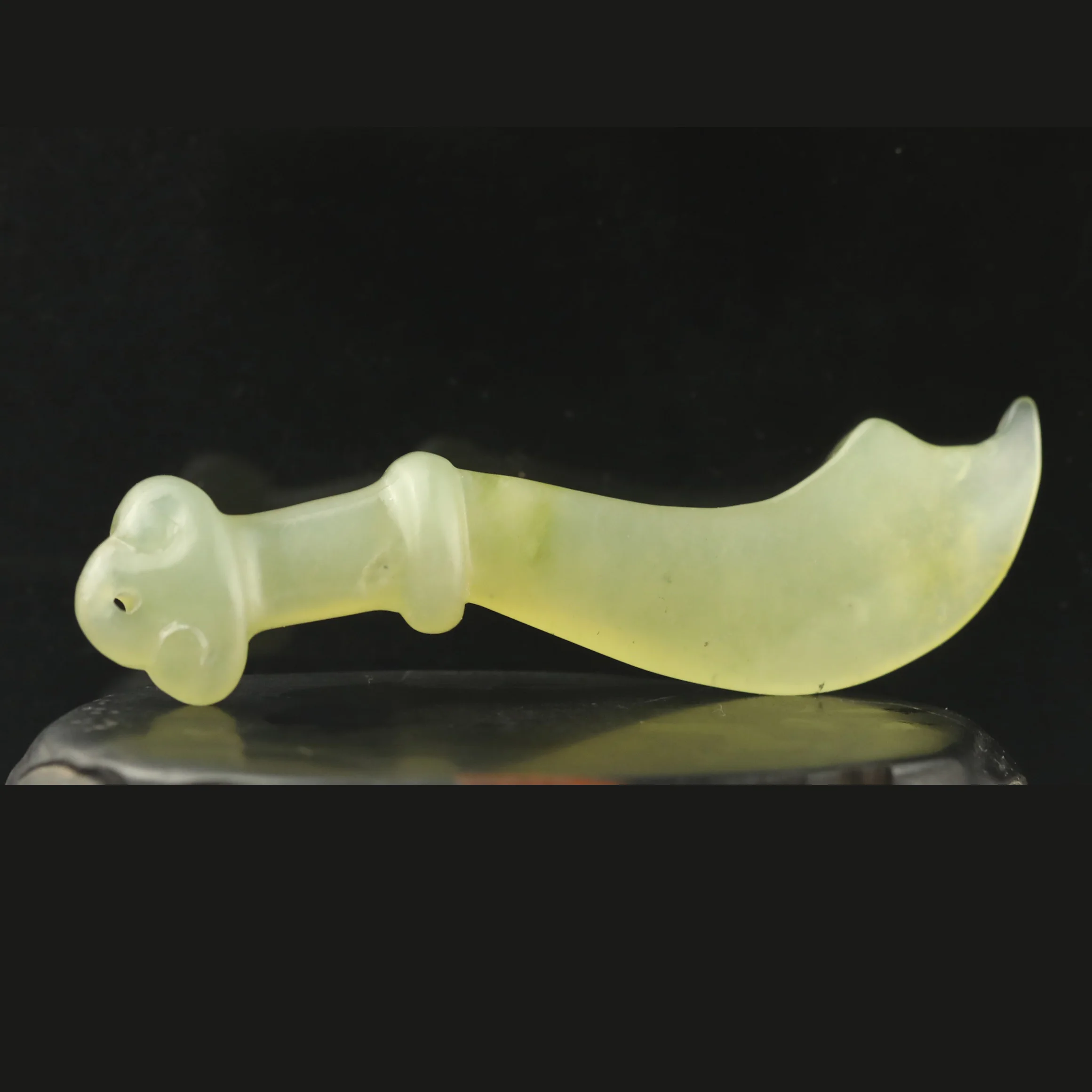 الصين القديمة اليشم الطبيعي اليد منحوتة تمثال السيف الفأس قلادة قلادة # 22