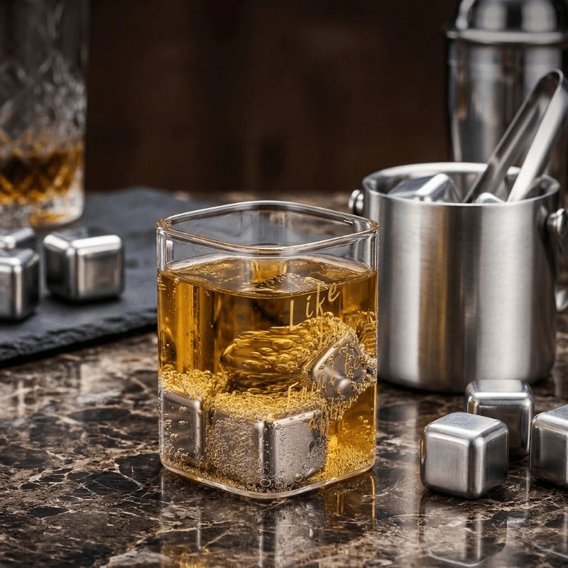 Reusable 304 Stainless Steel Whisky Cooler , Quick Cooling-Perfect for Cocktail Parties, Bars, Parties, Christmas