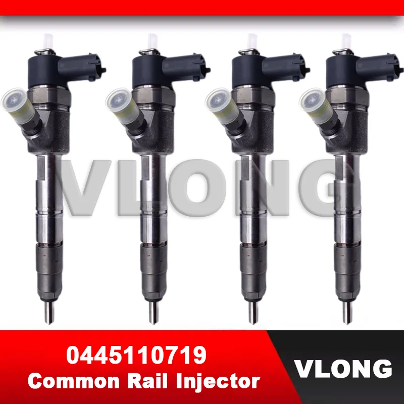 

4PCS Genuine Common Rail Diesel Fuel Injector Assembly 1112100-E06-C1 0445110719 0 445 110 719 For Great Wall Wingle 5 Hover H5