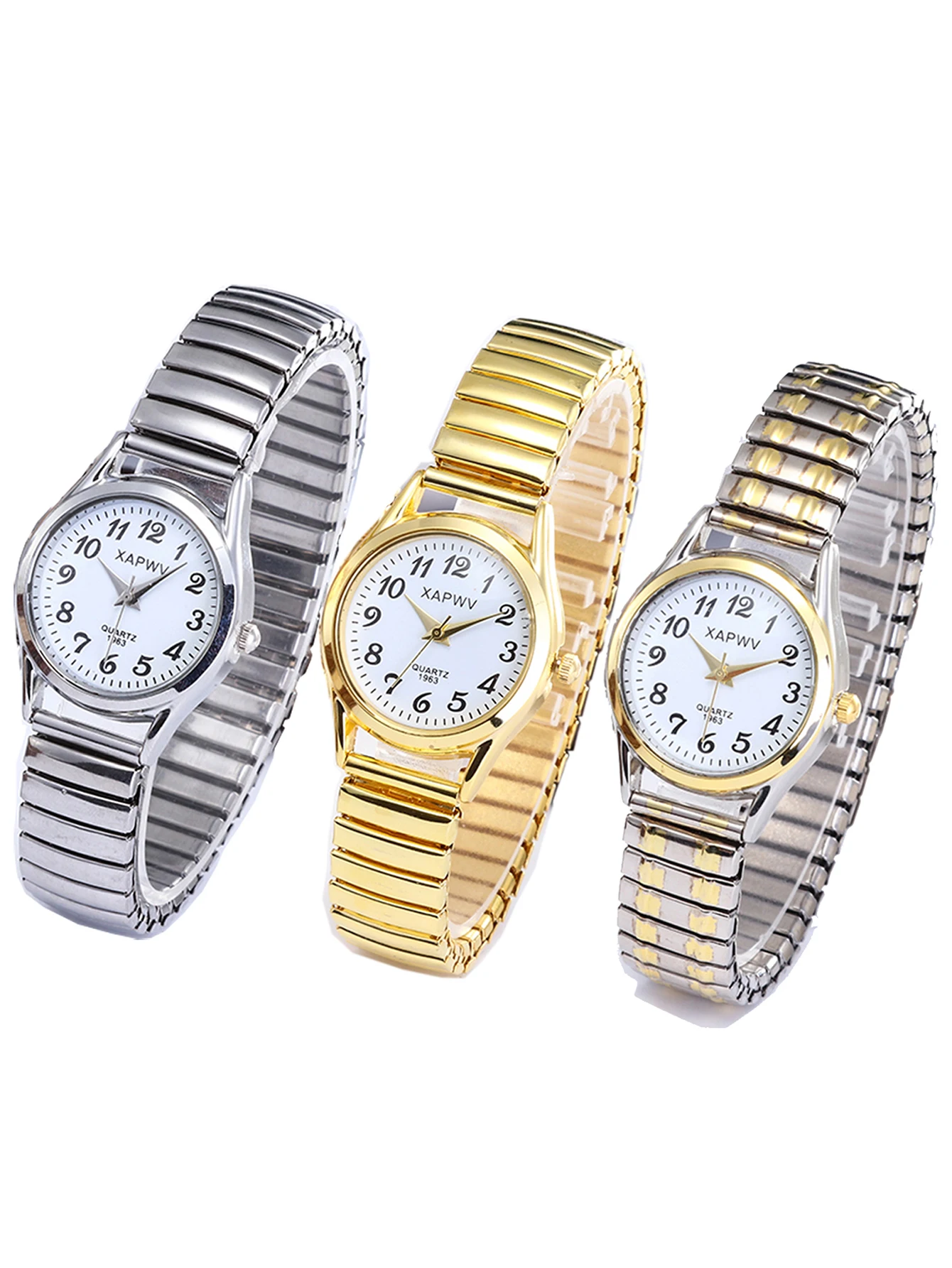 XAPWV Vintage Quartz Watch For Men & Women With Large Dial, Hands, Arabic Numerals And Elastic Band