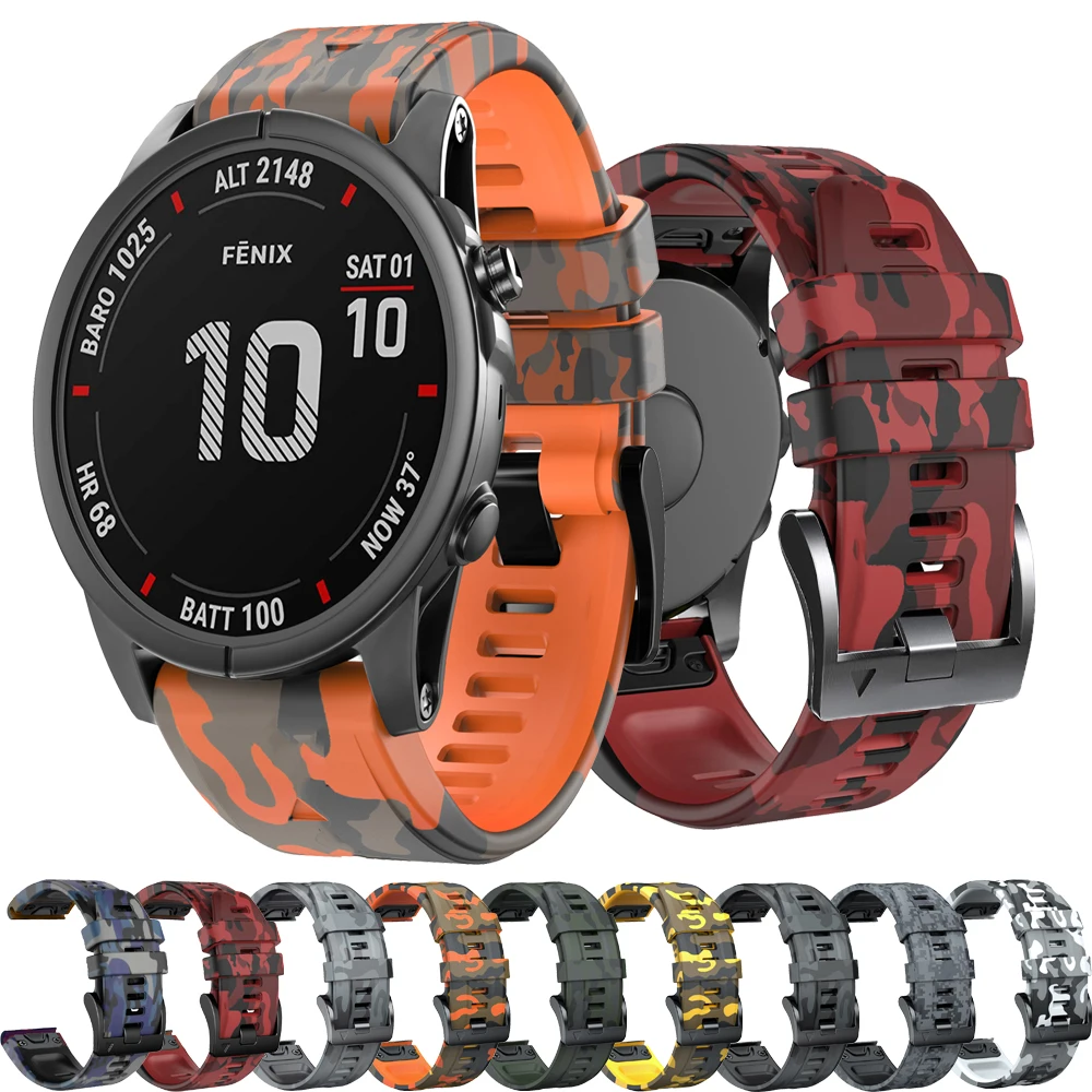 QuickFit สาย22มม. 26มม. สำหรับ Garmin Fenix 6 6X Pro 5 5X PLUS 7 7X epix สาย3HR การพิมพ์ Forerunner 935 945สายรัดนาฬิกาข้อมือ