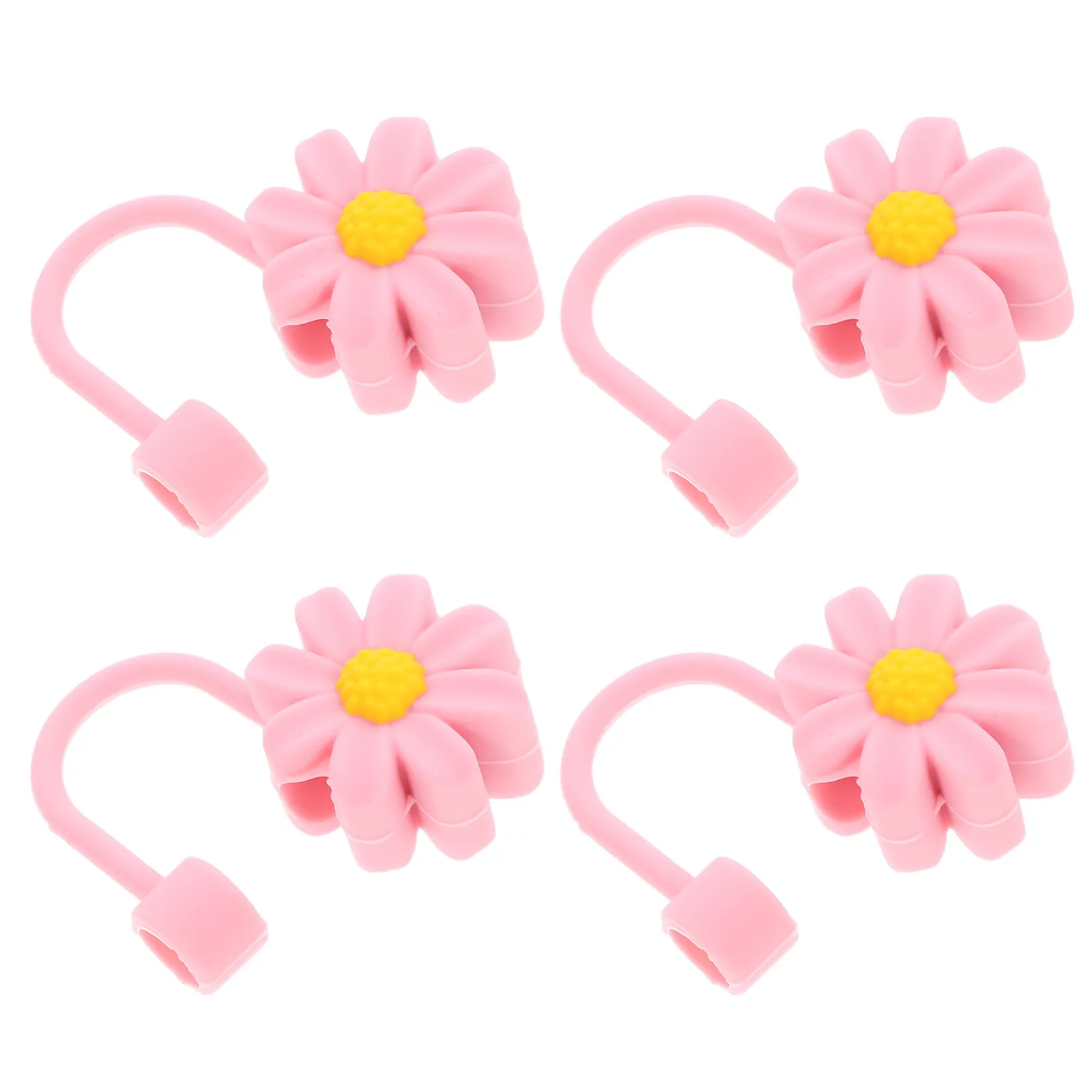 4Pcs Silicone Straw Tip Covers Easy Install Non Slip Reusable Straw Caps Dustproof Protective Covers for Tumblers Drinkware