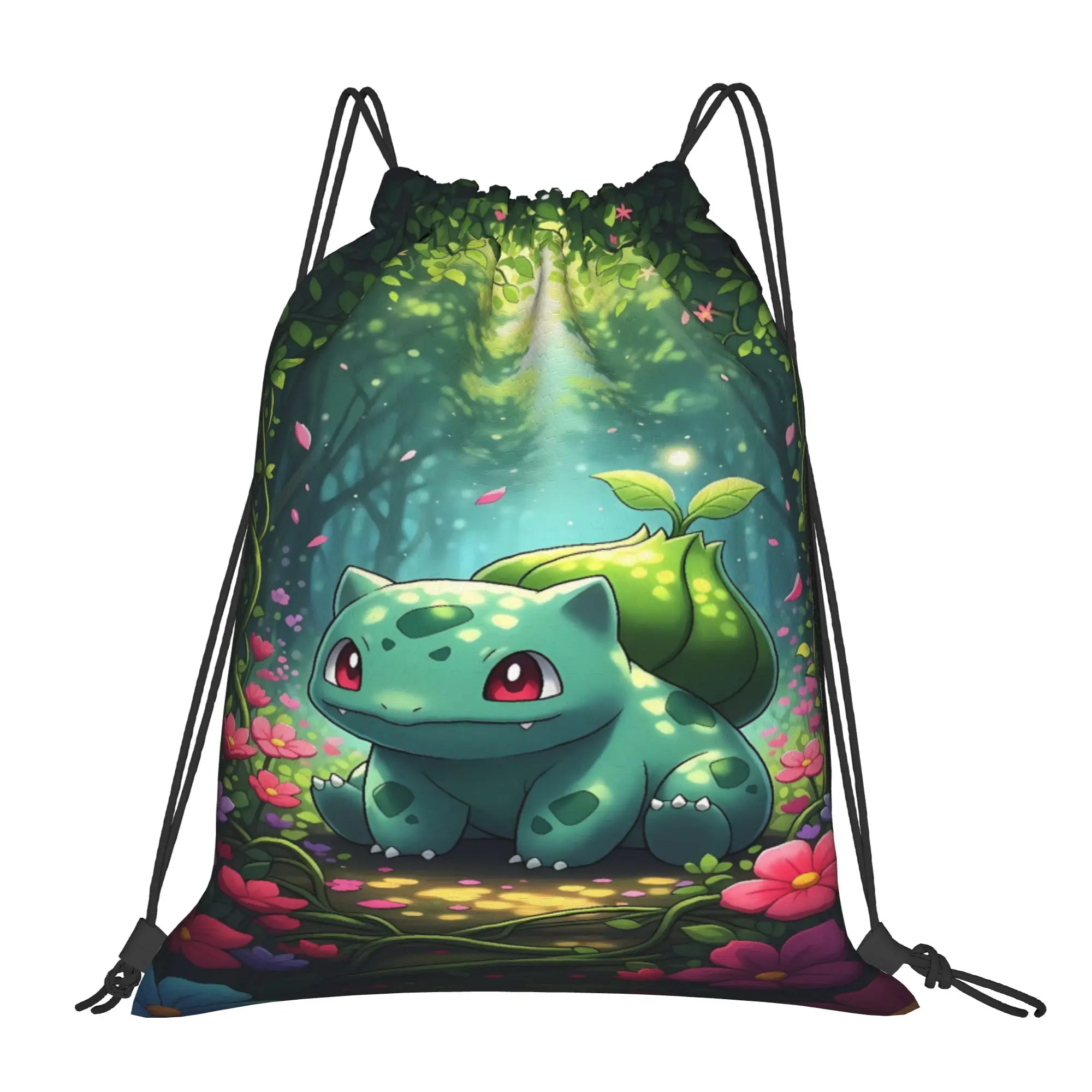 Drawstring Bag Bulbasaur Cave Manga Backpack  Folding Folding Travel Sackpack String Bags For Unisex