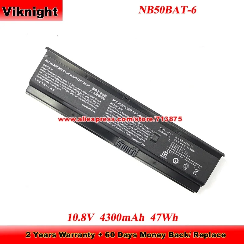Batería NB50BAT-6 de 10.8V 4300mAh 47Wh para Hasee ZX6-CP5S ZX6-CP5S1 ZX6-CP5T Cjscope QX-350 RX para Shinelon HUIMIEZHE DD2