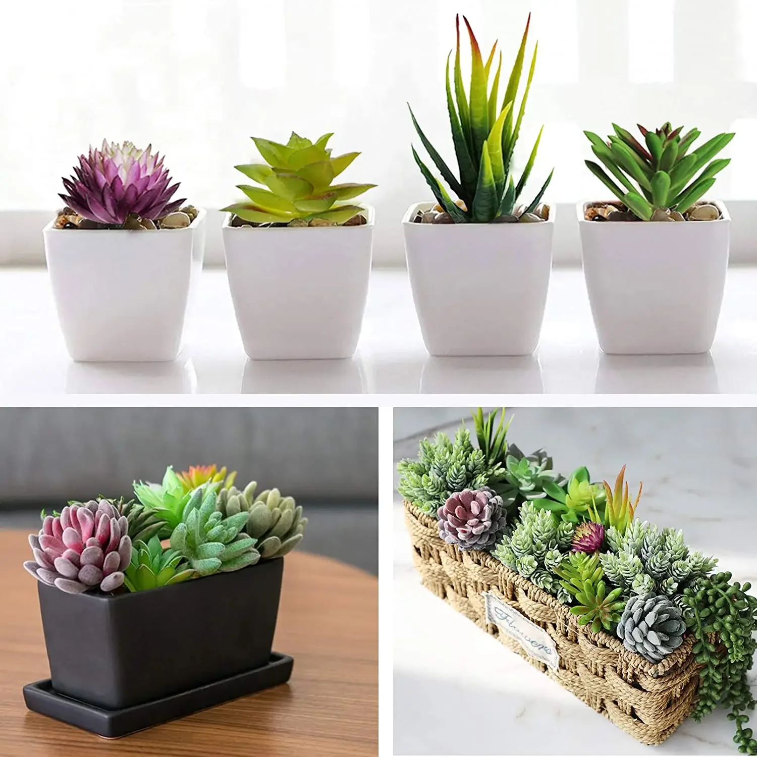 Artificial Succulent Plants - 16 Pcs Set Faux Succulents Unpotted Fake Succulent Plants