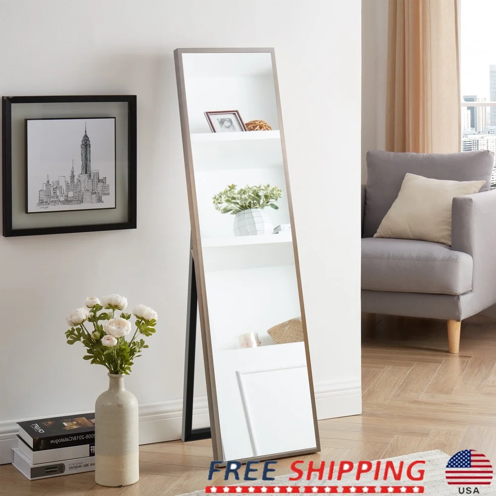 

Gold Modern Full Length Floor Mirror Easel Lightweight Adjustable Stand Durable Resin Frame Stylish Home Decor 58in x 17in