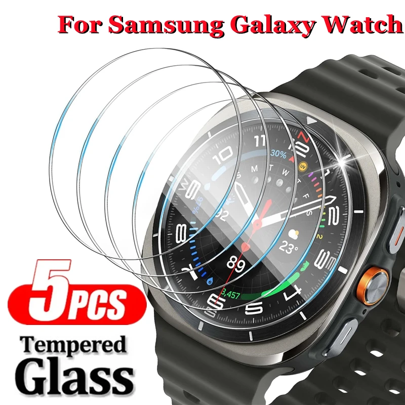 

5Pcs Tempered Glass for Samsung Galaxy Watch 7 Ultra 6 5 4 40 44mm Screen Protector Film for Watch 6 Classic 47 46 5 Pro 45mm