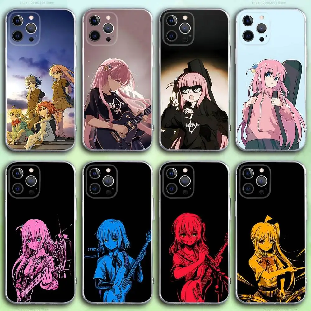 

B-Bocchi The R-Rock Phone Case For iPhone 16,15,14,13,12,11 Pro,Max,Plus,X,XS,XR,SE4,E Mini Transparent Soft Cover