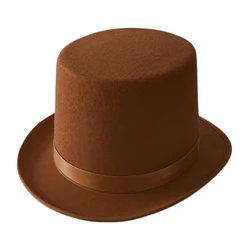 Adult Kid Magician Flat Top Cap Halloween Formal Hat Masquerade Party Hat