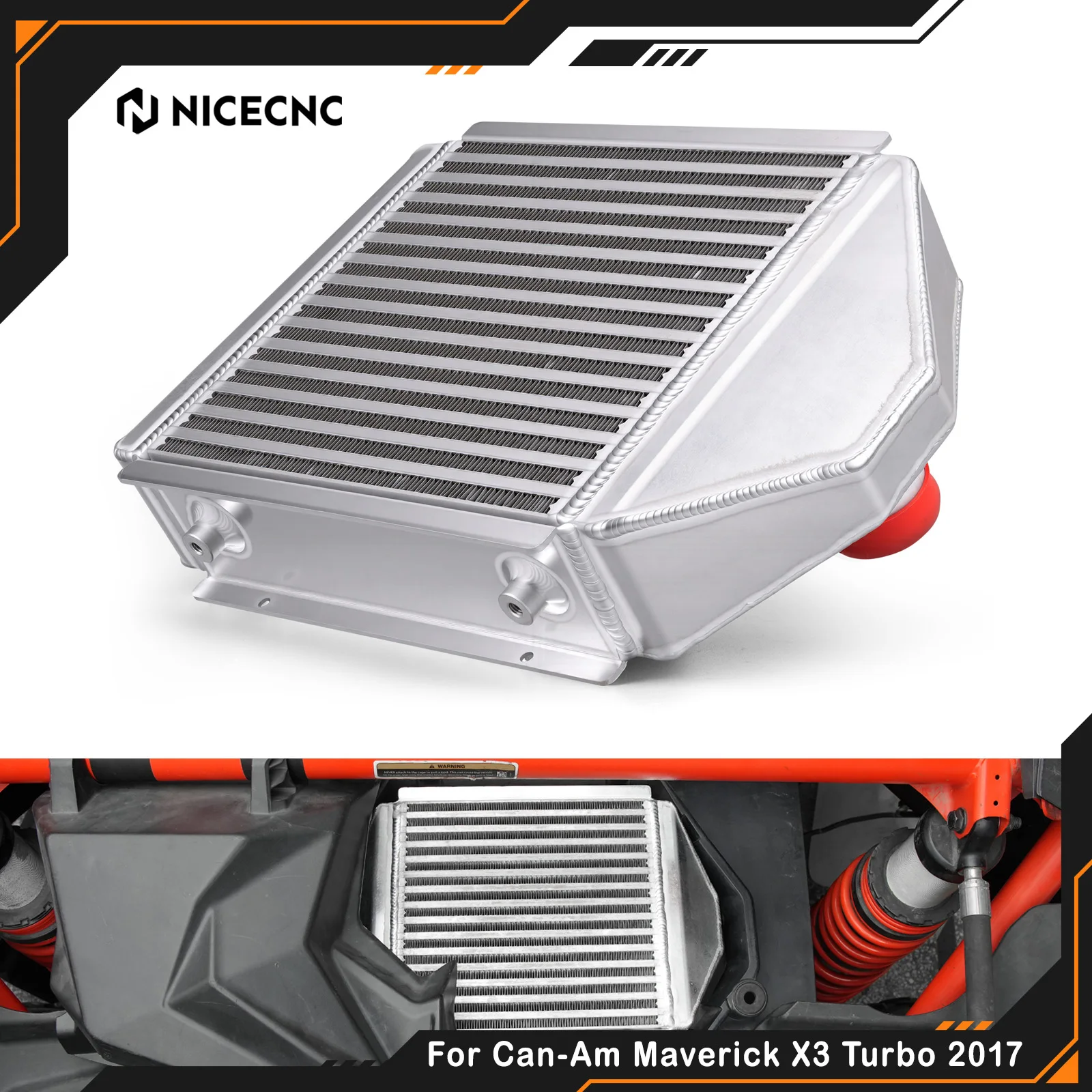 

NICECNC For Can-Am Maverick X3 Turbo 2017-2019 Replaces 707800782 Aluminum Intercooler Upgrade UTV High Performance Cooling Part