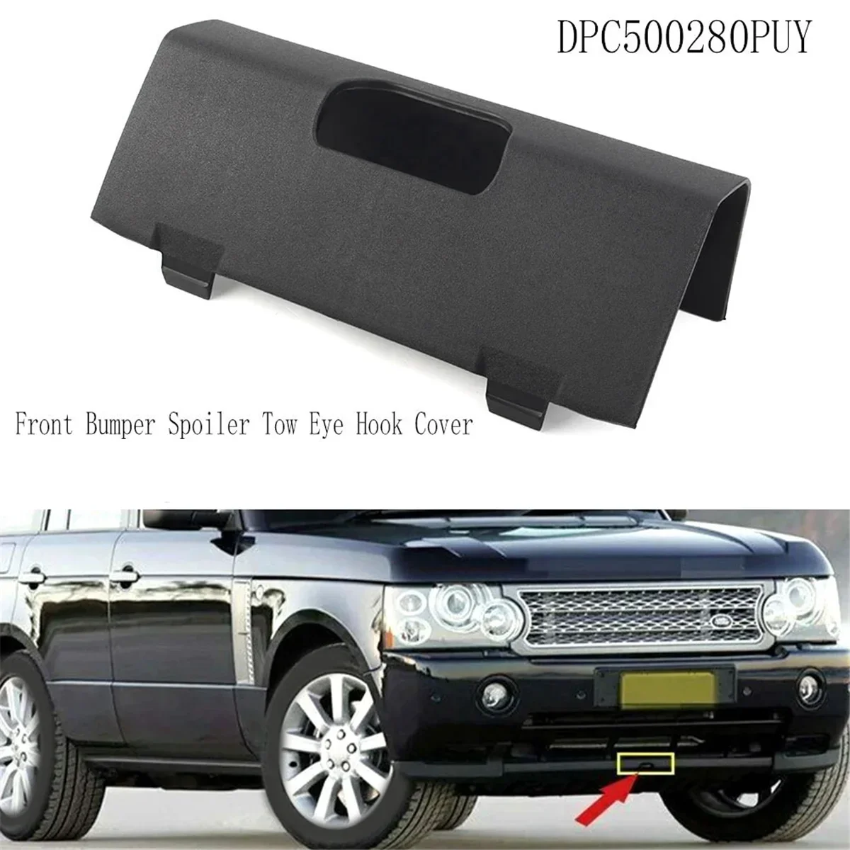 DPC500280PUY Front Bumper Spoiler Tow Eye Hook Cover Replacement for Range Rover Executive L322 2006-2009