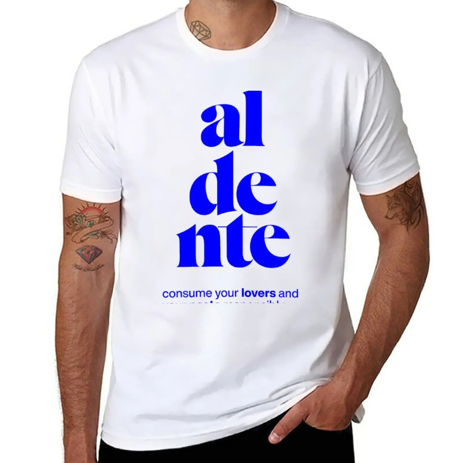 New aldente statement print consume your lovers and your pasta responsibly. T-Shirt Short t-shirt sweat shirts, men