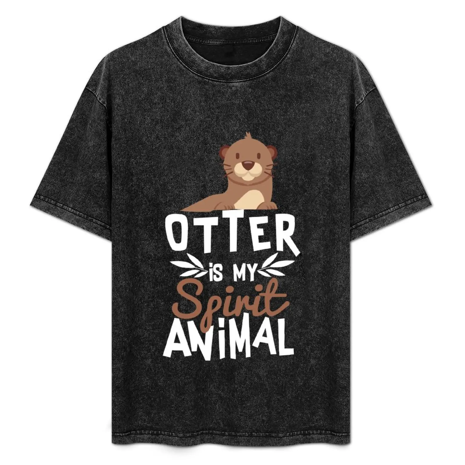 

Cute Otter Is My Spirit Animal Print T-Shirt Sports Casual Short Sleeve Cotton Tee