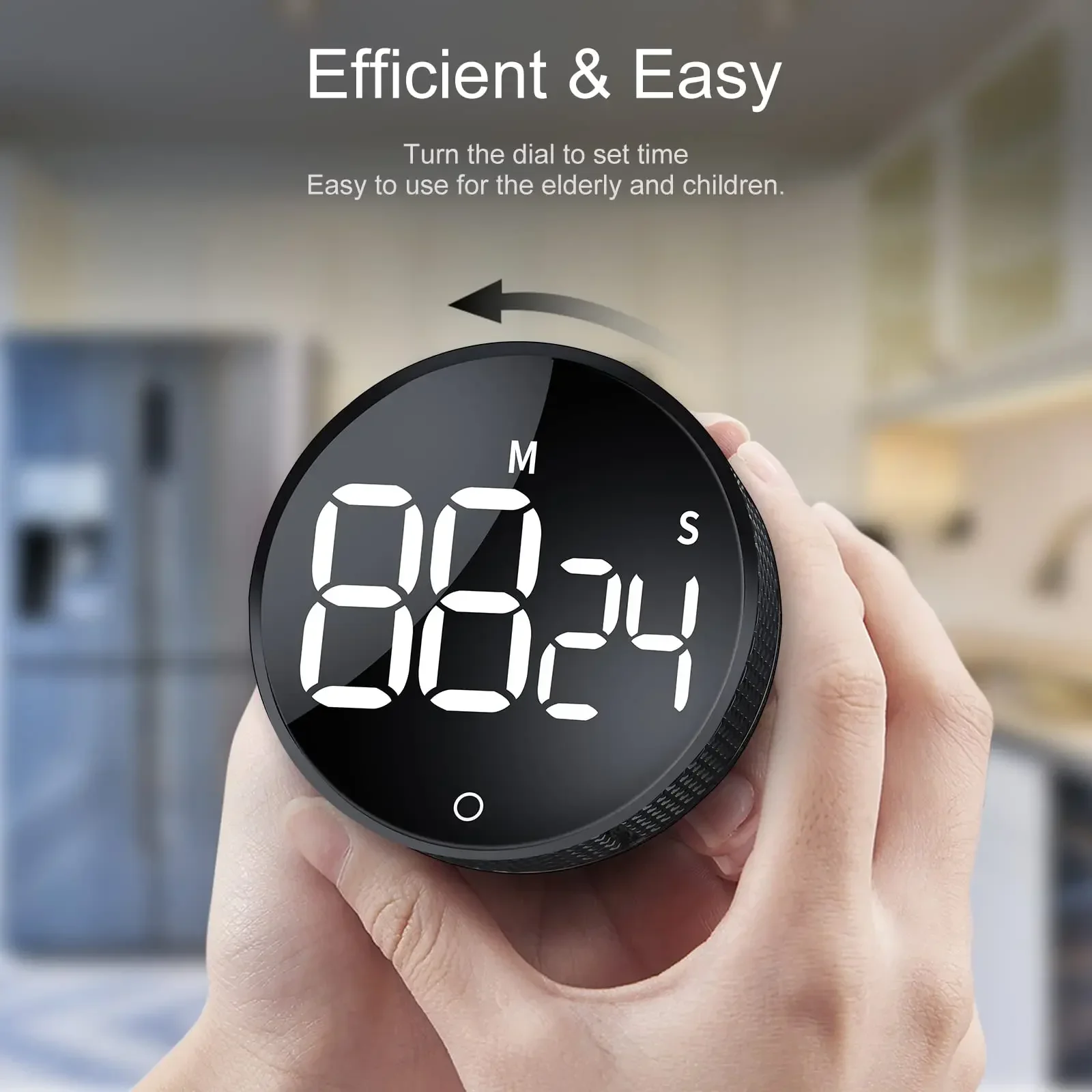 Kitchen Timer LED Digital Magnetic Timer Manual Countdown Timer Alarm Clock for Cooking Study Fitness Stopwatch Time Master