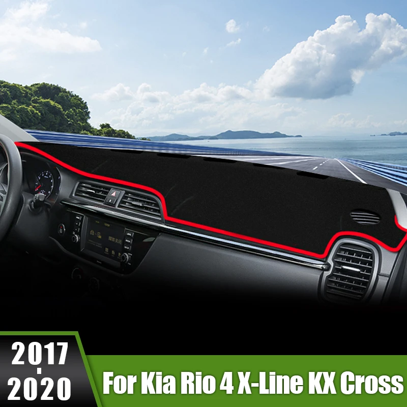 

For Kia Rio 4 X-Line K2 KX Cross 2017 2018 2019 2020 Car Dashboard Cover Avoid Light Pads Sun Shade Mats Anti-UV Case Carpets