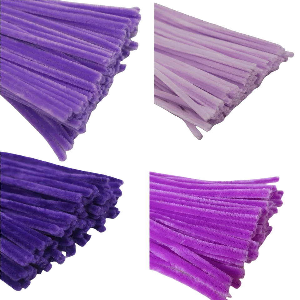 200PCS Purple Series Pipe Cleaners, Purple Pipe Cleaners Chenille