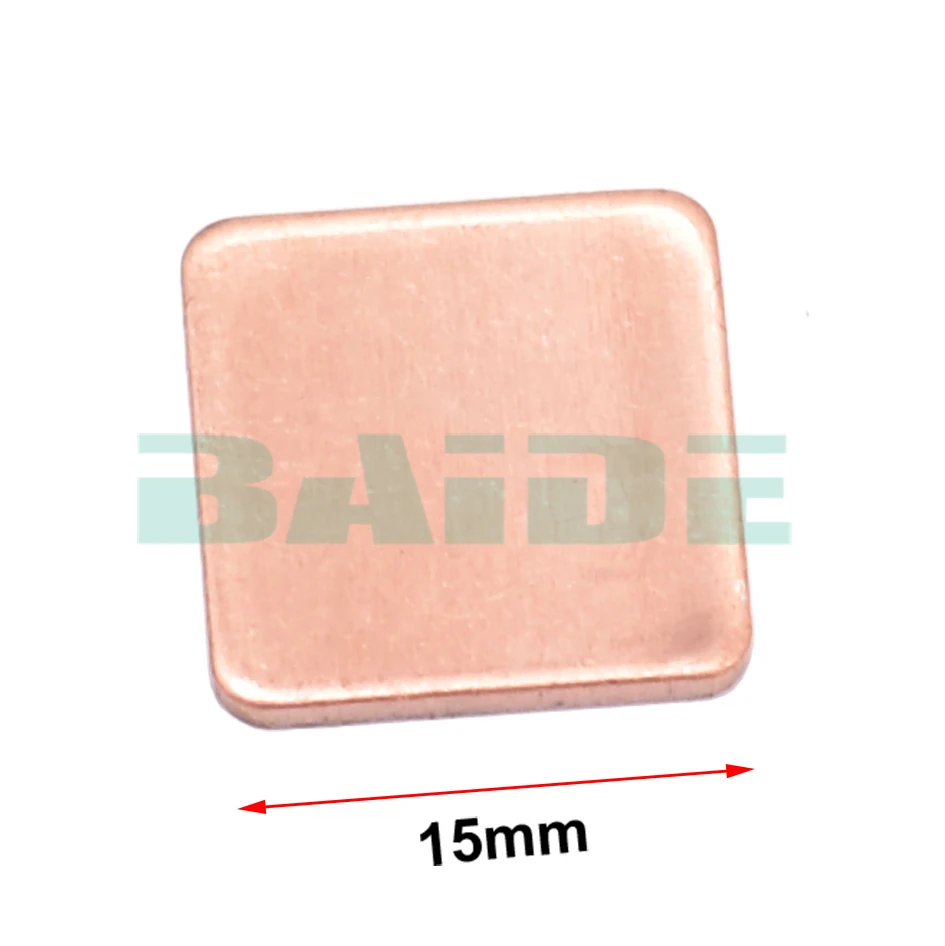 Copper Sheet Shim Piece Heat Sink 15 x 15mm 20 * 20mm 0.1/0.3/0.5/0.4/0.6/1.0/1.2/1.5/1.8/2.0mm Thermal Pad For Laptop GPU CPU