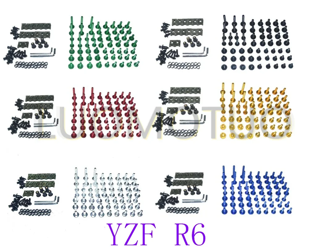 CNC Complete Fairing Bolts Bodywork Screws Nuts Kit For Fit Yamaha YZF R6 1998 1999 2000 2001 2002 2004