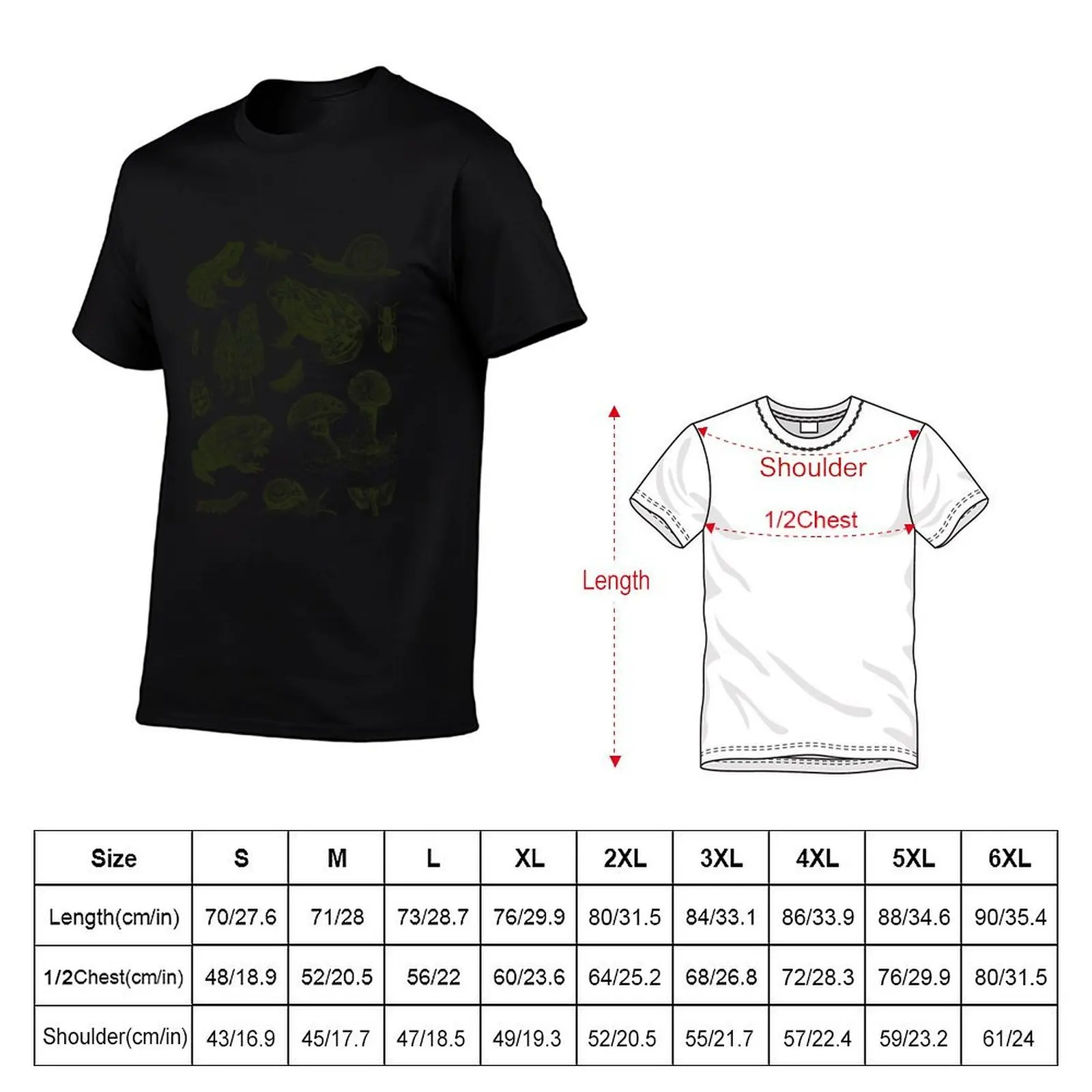 Goblincore Frog Mushroom Snail Moth Insect Vintage Biology Nature Lover - Science Biology Natural History T-Shirt