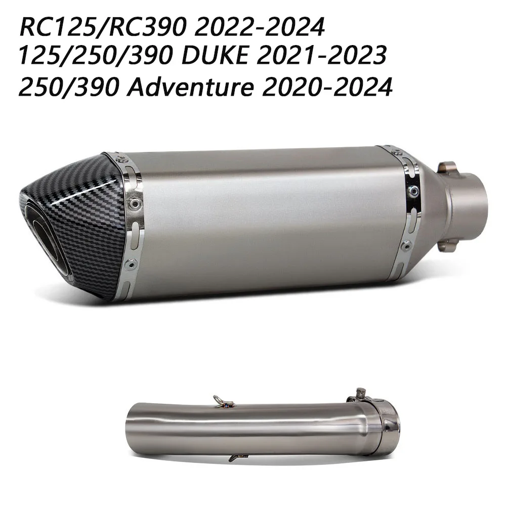 Motorcycle Exhaust Muffler For RC125 RC390 2022-2024 125/250/390 DUKE 2021-2023 250/390 Adventure 2020-2024 Moto escape mid pipe