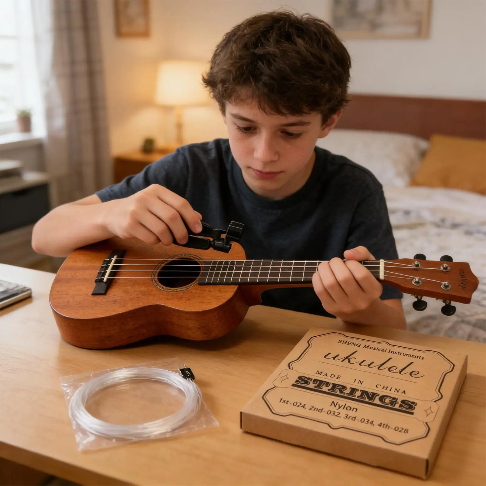 Cordas de ukulele soprano, 5 conjuntos de cordas universais de nylon de longa duração, acessórios para ukulele tenor, para prática de guitarrista, luthier