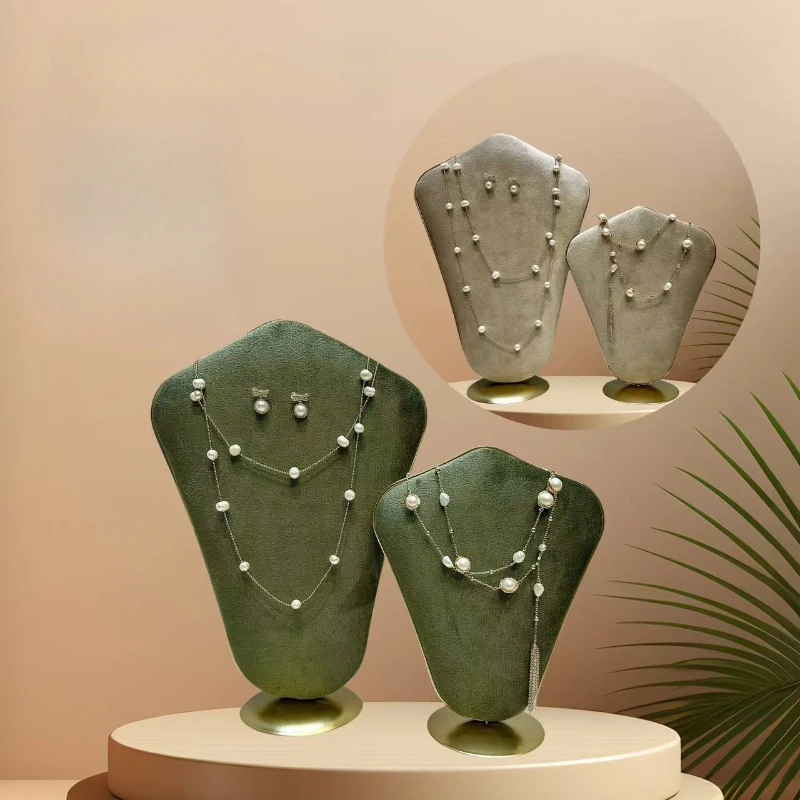 

Бархатная подставка для ожерелья, роскошный кулон, держатель для хранения, выставочная стойка, полка для демонстрации ювелирных изделий, органайзер для ювелирных изделий, витрина, реквизит