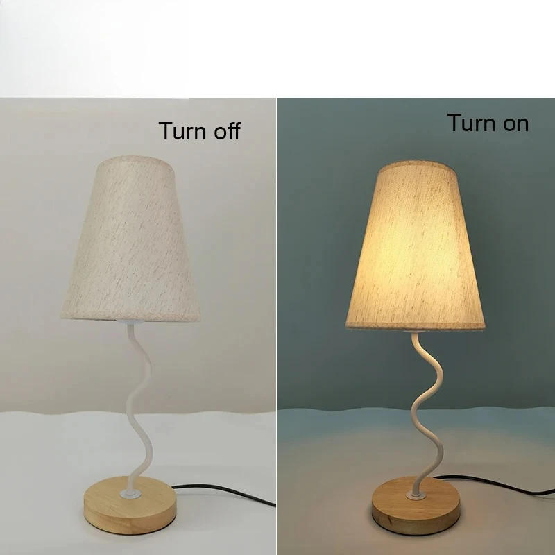 Residential solid wood cloth decorative light bedroom bedside simple night light desk