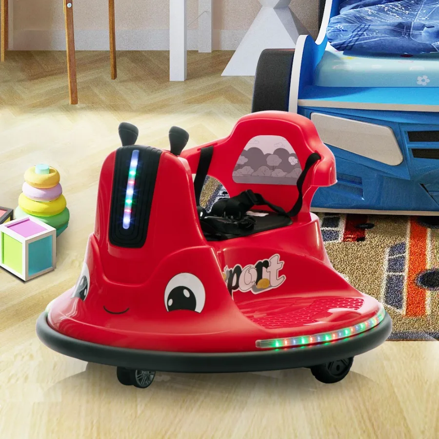 

12V SnailShaped Electric Bumper Car with Remote Control Ride On Car with LED Lights Music 360 Degree Rotate Toddler Race Toys 3