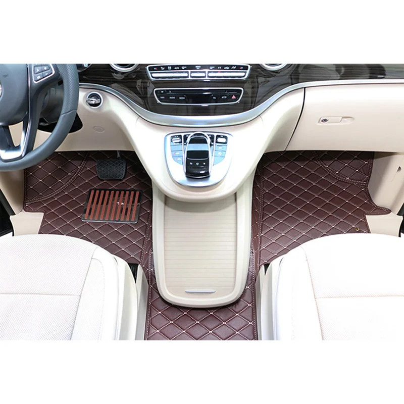 Custom Quality full set car floor mats + trunk mat for Mercedes Benz V 250d 2022-2014 7 8 seats waterproof carpets rugs for