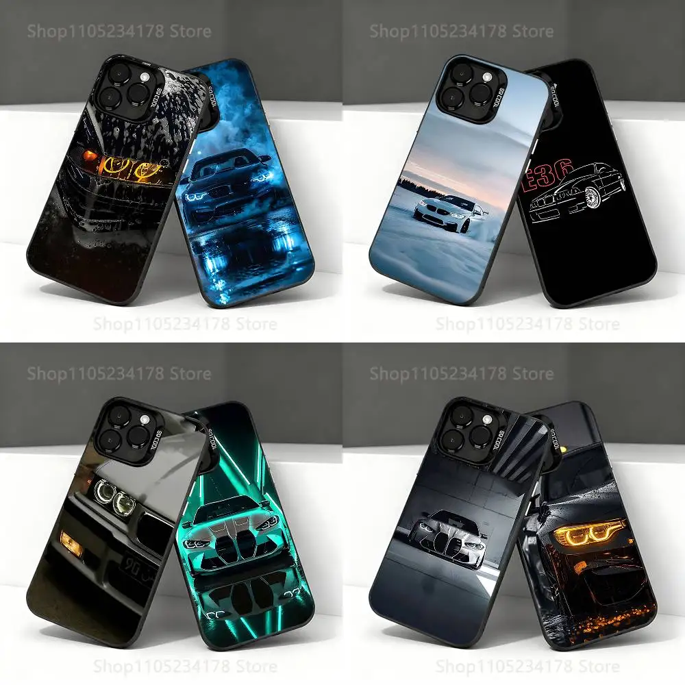 

Black White M4 M5 E36 Car Phone Case For iPhone 17,16,15,14,13,12,11,Pro,Max,Plus,E,Air,Mini Black Tpu IMD Cover