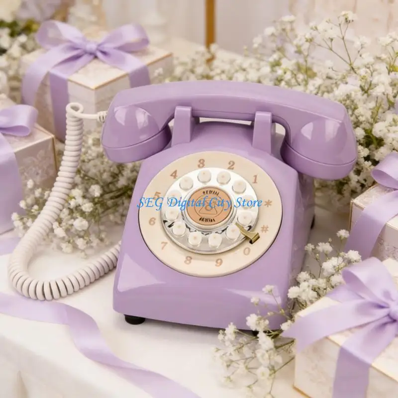 U75B Nostalgic Rotary Dials Landlines Phone With 15000Seconds Recording Capacity