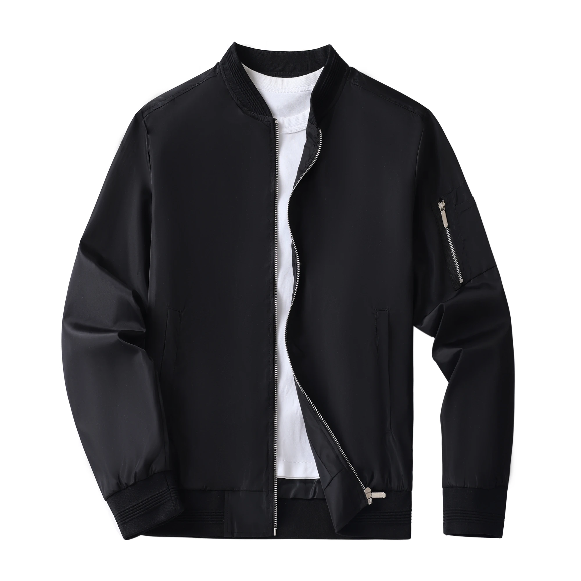 

Fashion men's jacket Spring autumn casual thin cardigan zipper stand collar coat